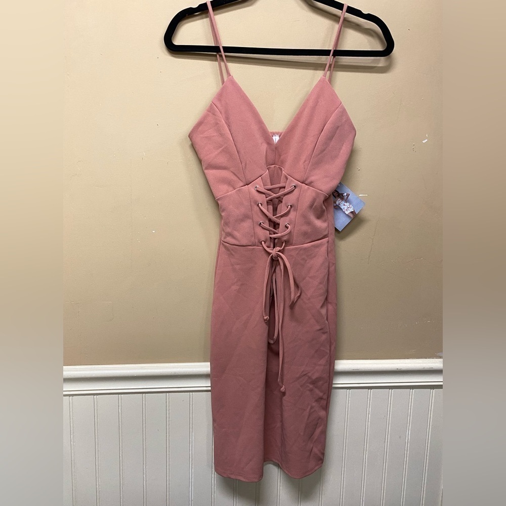 Cherry Mellow Corset Front Bodycon Dress Size M NWT